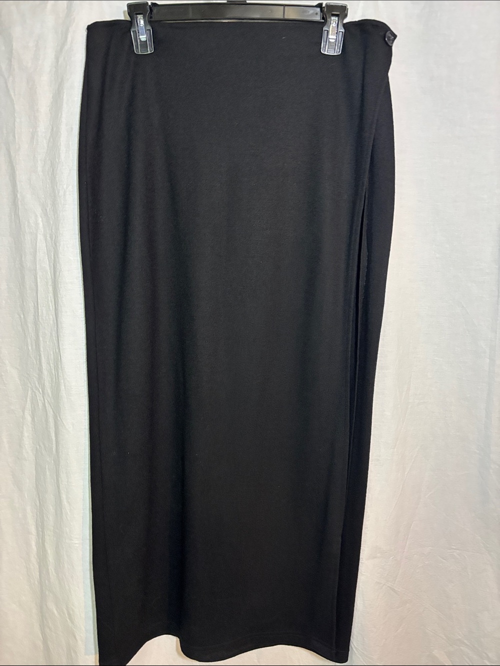 Limited America Black Maxi Wrap Skirt 100% Wool - Straight Silhouette (89)